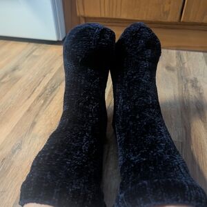 Womens Navy Blue Slippers Socks